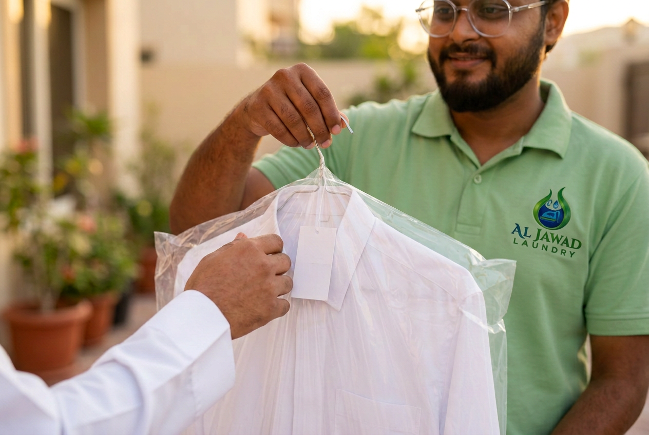 all jawad laundry driver delivering dresses to home